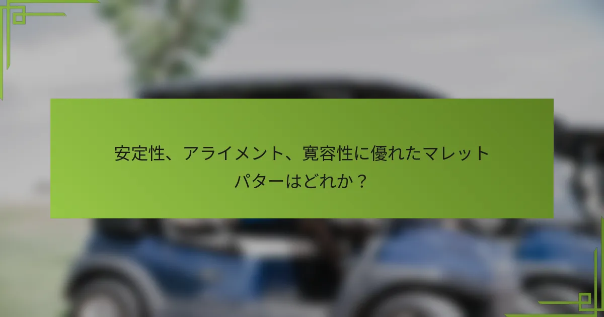 安定性、アライメント、寛容性に優れたマレットパターはどれか？