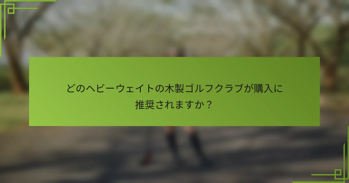 どのヘビーウェイトの木製ゴルフクラブが購入に推奨されますか？