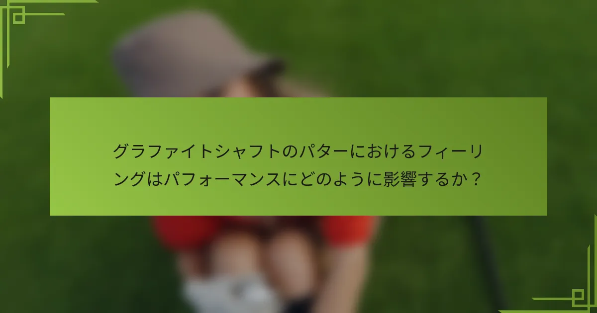 グラファイトシャフトのパターにおけるフィーリングはパフォーマンスにどのように影響するか？