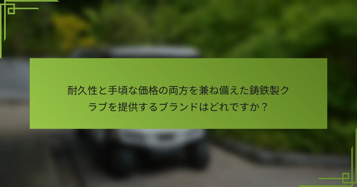 耐久性と手頃な価格の両方を兼ね備えた鋳鉄製クラブを提供するブランドはどれですか？