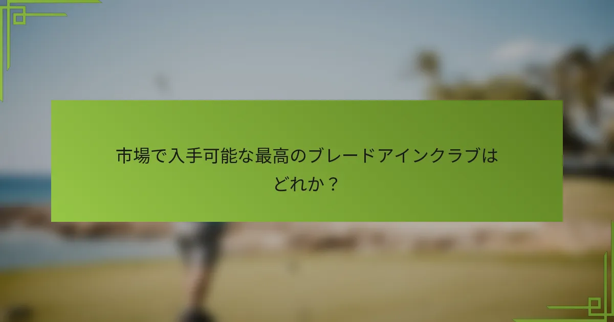 市場で入手可能な最高のブレードアインクラブはどれか？