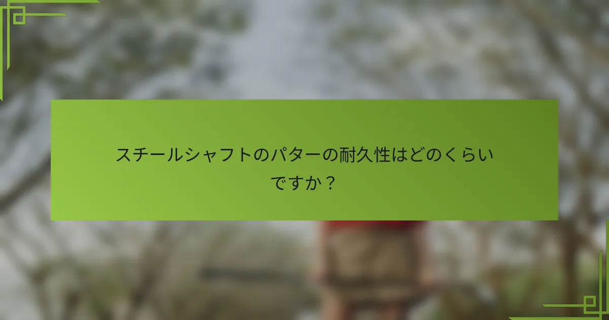 スチールシャフトのパターの耐久性はどのくらいですか？
