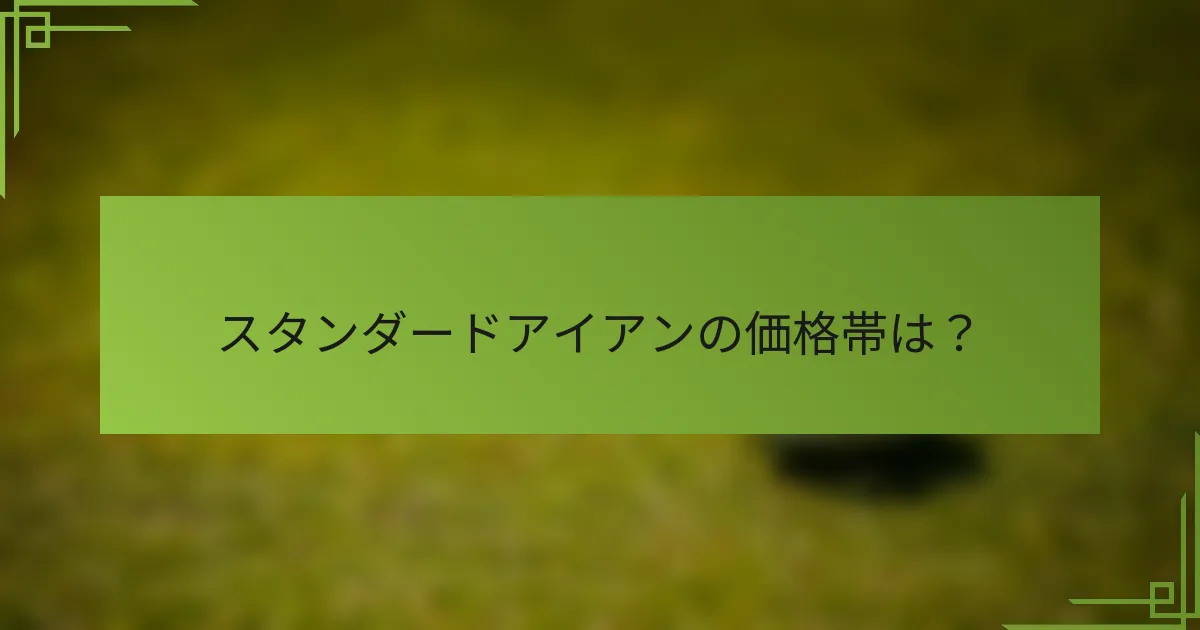 スタンダードアイアンの価格帯は？