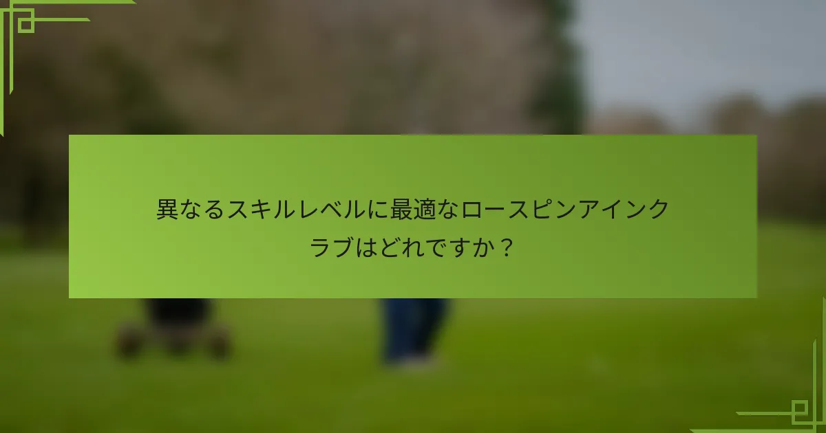 異なるスキルレベルに最適なロースピンアインクラブはどれですか？